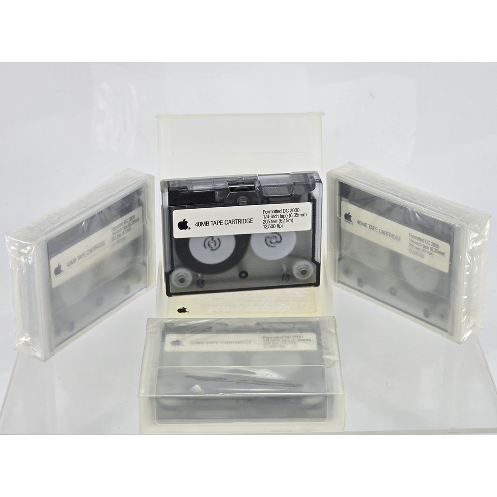 4 Lot Apple 40MB 40SC Tape Backup Cassette - M2640 SCSI Macintosh NOS OEM MO132